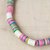 Recycled glass and plastic beaded necklace, 'Colorful Love' - Colorful Recycled Plastic Beaded Necklace from Ghana