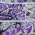 Arte de pared de batik de algodón - Arte de pared de rinoceronte collage de tela con aspecto de batik púrpura
