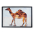 Batik cotton wall art, 'Desert Sun Camel' - Golden Brown Batik Fabric Collage Camel Wall Art