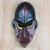 Afrikanische Holzmaske, 'Grinsender Affe - Rot-schwarze afrikanische Sese-Holzaffen-Maske aus Ghana