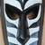 African wood mask, 'Zebra Face' - African Wood Mask with Zebra Motifs from Ghana (image 2c) thumbail