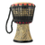 Wood mini djembe drum, 'Contours of Music' - Wood Mini Djembe Drum with Line Motifs from Ghana
