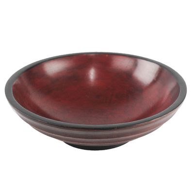 Cedar Wood Decorative Bowl in Red from Ghana
