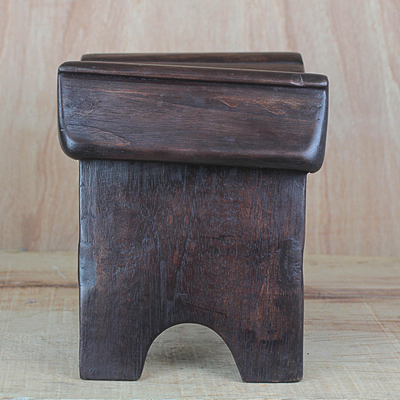 Taburete decorativo de madera - Taburete decorativo de madera de cedro hecho a mano de Ghana
