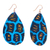 Cotton dangle earrings, 'Blue Adom' - Cotton Dangle Earrings in Blue from Ghana thumbail