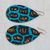 Cotton dangle earrings, 'Blue Adom' - Cotton Dangle Earrings in Blue from Ghana (image 2b) thumbail