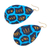 Cotton dangle earrings, 'Blue Adom' - Cotton Dangle Earrings in Blue from Ghana (image 2c) thumbail