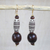 Wood and recycled plastic beaded dangle earrings, 'Exornam' - Sese Wood and Plastic Beaded Dangle Earrings from Ghana