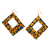 Cotton dangle earrings, 'Orange Aseda' - Square Cotton Dangle Earrings in Orange from Ghana