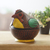 Wood decorative jar, 'Spotted Chicken' - Spotted Chicken Wood Decorative Jar from Ghana