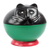 Wood decorative jar, 'Playful Kitten' - Black and Green Cat Wood Decorative Jar from Ghana thumbail