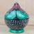 Dekoratives Glas aus Holz - Mehrfarbiges Hahn-Dekoglas aus Ghana