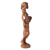 Teak wood sculpture, 'Hocker' - Hand-Carved Teak Wood Sculpture of a Woman from Ghana