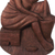 Reliefplatte aus Holz - Baku-Holz-Relieftafel einer Frau, die Fufu schlägt, aus Ghana