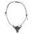 Ebony wood pendant necklace, 'Proud Bull' - Ebony Wood Bull Pendant Necklace from Ghana thumbail