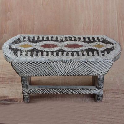 Wood decorative stool, African Kitchen