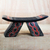 Decorative wood stool, 'Dipo Beauty' - Decorative Wood and Aluminum Stool in Black from Ghana