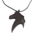 Ebony wood pendant necklace, 'Horse Profile' - Ebony Wood Horse Pendant Necklace from Ghana thumbail