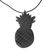 Ebony wood pendant necklace, 'Elegant Pineapple' - Ebony Wood Pineapple Pendant Necklace from Ghana thumbail