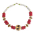 Halskette aus recyceltem Glas- und Holzperlen - Handgefertigte Perlenkette aus recyceltem Glas und Sese-Holz