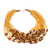 Torsade-Halskette aus recyceltem Glas und Holz - Gelbe Torsade-Halskette aus recycelten Glasperlen und Sese-Holz