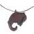 Ebony wood pendant necklace, 'Noble Elephant' - Ebony Wood Elephant Pendant Necklace from Ghana thumbail