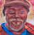 'Golden Gap' - Pintura impresionista firmada de un hombre riendo de Ghana