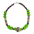 Recycled glass and plastic beaded necklace, 'Anyimunyam in Green' - Handcrafted Multi-Colored Recycled Glass Beaded Necklace