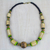 Wood and recycled glass beaded necklace, 'Bamboo Forest' - Handcrafted Bamboo and Recycled Glass Beaded Necklace