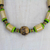 Wood and recycled glass beaded necklace, 'Bamboo Forest' - Handcrafted Bamboo and Recycled Glass Beaded Necklace