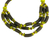 Statement-Halskette aus recyceltem Glas und Kunststoff - Braune und gelbe Statement-Halskette aus recycelten Kunststoffperlen
