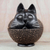 Wood decorative jar, 'Charming Cat' - Sese Wood Decorative Jar of a Cat from Ghana thumbail