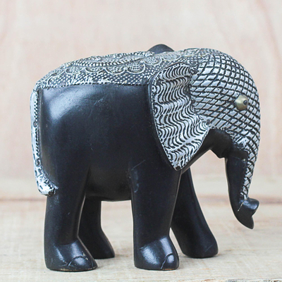 Wood sculpture, Gye Nyame Elephant