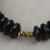 Recycled glass beaded bracelet, 'Dark Alewa' - Recycled Glass Beaded Bracelet from Ghana