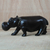 Ebony wood sculpture, 'Fine Hippo' - Ebony Wood and Brass Sculpture of a Hippo from Ghana (image 2) thumbail