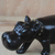 Ebony wood sculpture, 'Fine Hippo' - Ebony Wood and Brass Sculpture of a Hippo from Ghana