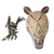 Afrikanische Holzmaske, 'Spirituelle Antilope'. - Antilopenmaske aus Sese Holz und recyceltem Plastik aus Ghana