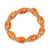 Recycled glass and plastic beaded stretch bracelet, 'Graceful Fire' - Recycled Glass and Plastic Beaded Stretch Bracelet in Orange