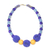 Halskette mit Perlenanhänger aus recyceltem Glas und Kunststoff - Halskette mit Perlenanhänger aus recyceltem Glas und Kunststoff in Blau
