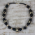Wood and recycled plastic beaded necklace, 'Good Feeling' - Black and White Sese Wood and Recycled Plastic Necklace