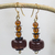 Recycled plastic dangle earrings, 'Peaceful Calm' - Recycled Plastic Dark Brown Dangle Earrings thumbail
