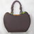 Cotton handle handbag, 'Chocolate Bubbles' - Chocolate Brown and African Print Cotton Handle Handbag