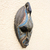 African wood mask, 'Grateful Bird' - Bird-Themed Colorful African Wood Mask from Ghana (image 2b) thumbail
