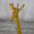 Wood sculpture, 'Yellow Giraffe' - Hand-Carved Sese Wood Giraffe Sculpture from Ghana