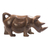 Wood sculpture, 'Brown Rhino' - Hand-Carved Sese Wood Rhino Sculpture from Ghana
