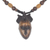 Halskette mit Holzanhänger, 'Baule-Maske'. - Handgefertigte Sese Holz Baule Maske Anhänger-Halskette aus Ghana