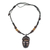 Wood pendant necklace, 'Thoughtful Gaze' - African Mini Mask Wood Pendant Necklace Adjustable Length (image 2a) thumbail