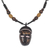 Wood pendant necklace, 'Thoughtful Gaze' - African Mini Mask Wood Pendant Necklace Adjustable Length (image 2c) thumbail