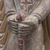 Escultura de madera - Escultura de ángel rezando arrodillado en madera de sesé tallada a mano
