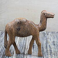 Wood sculpture, 'North African Camel'